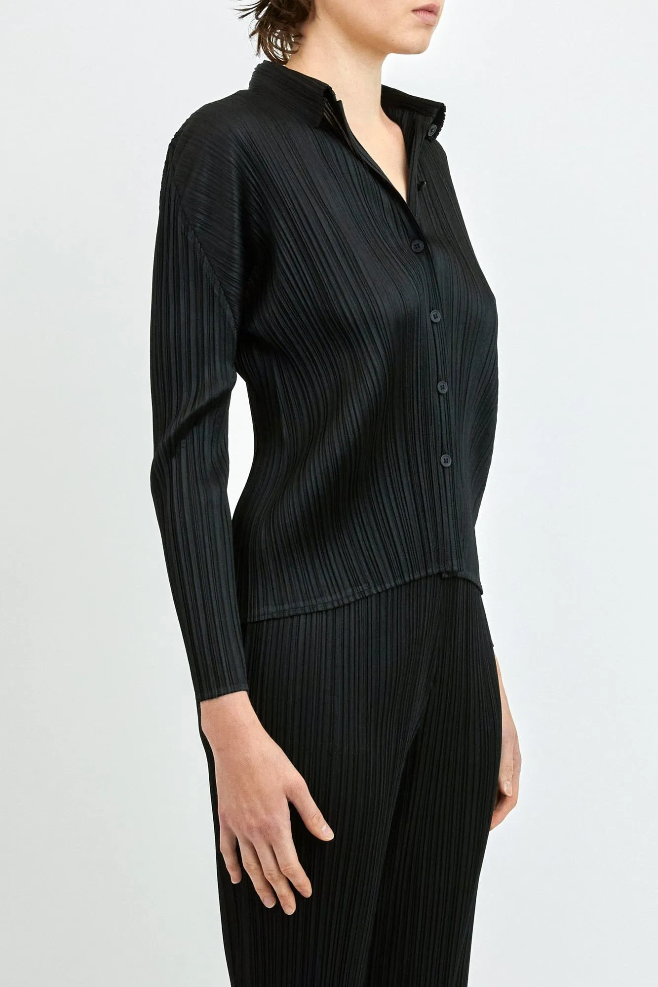 Pleats Please Issey Miyake Basics Shirts in Black