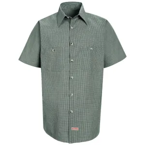Red Kap Men's Micro-Check Uniform Shirt SP20 - Hunter / Khaki  Check