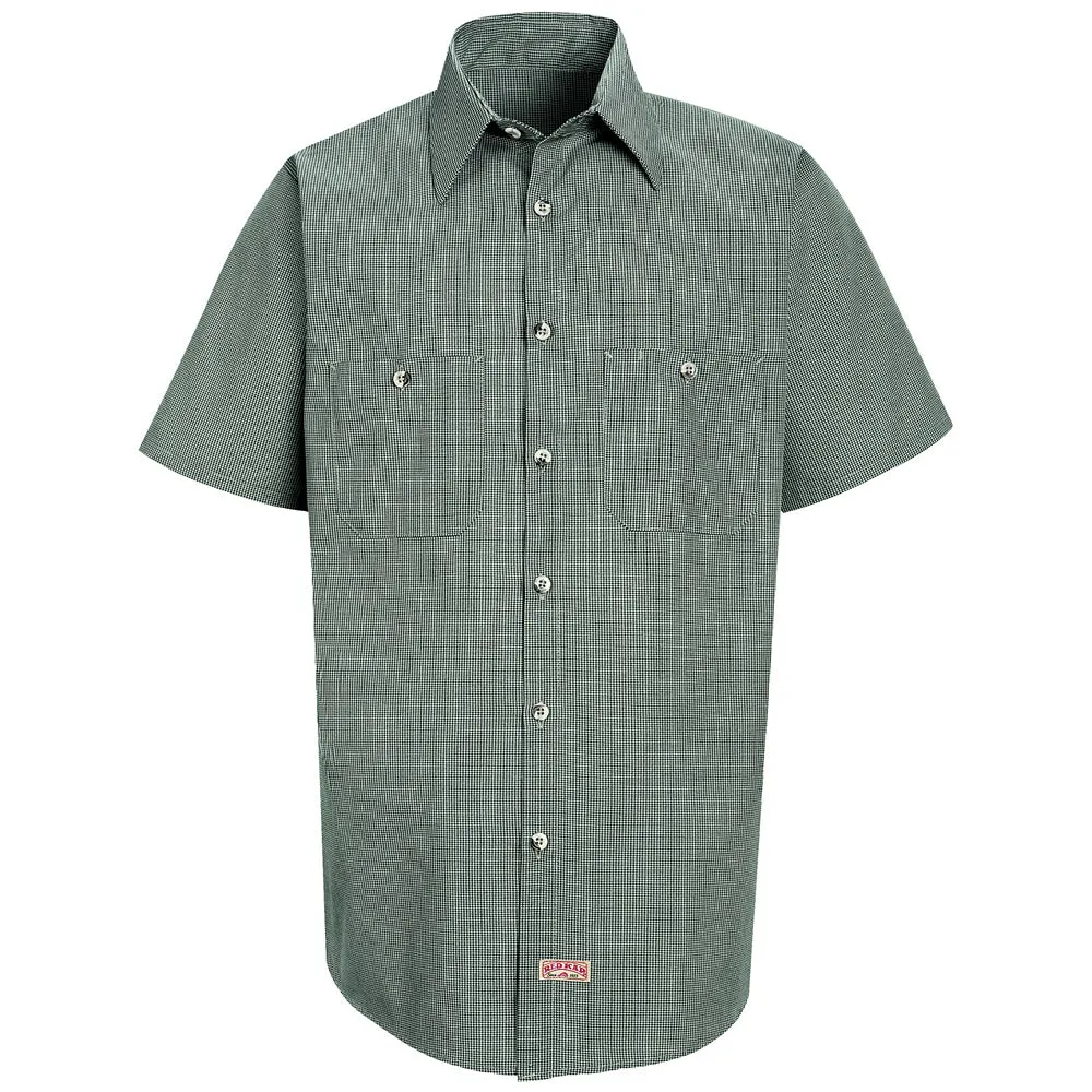 Red Kap Men's Micro-Check Uniform Shirt SP20 - Hunter / Khaki  Check