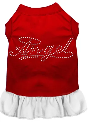 Rhinestone Angel Dress Red With White Sm