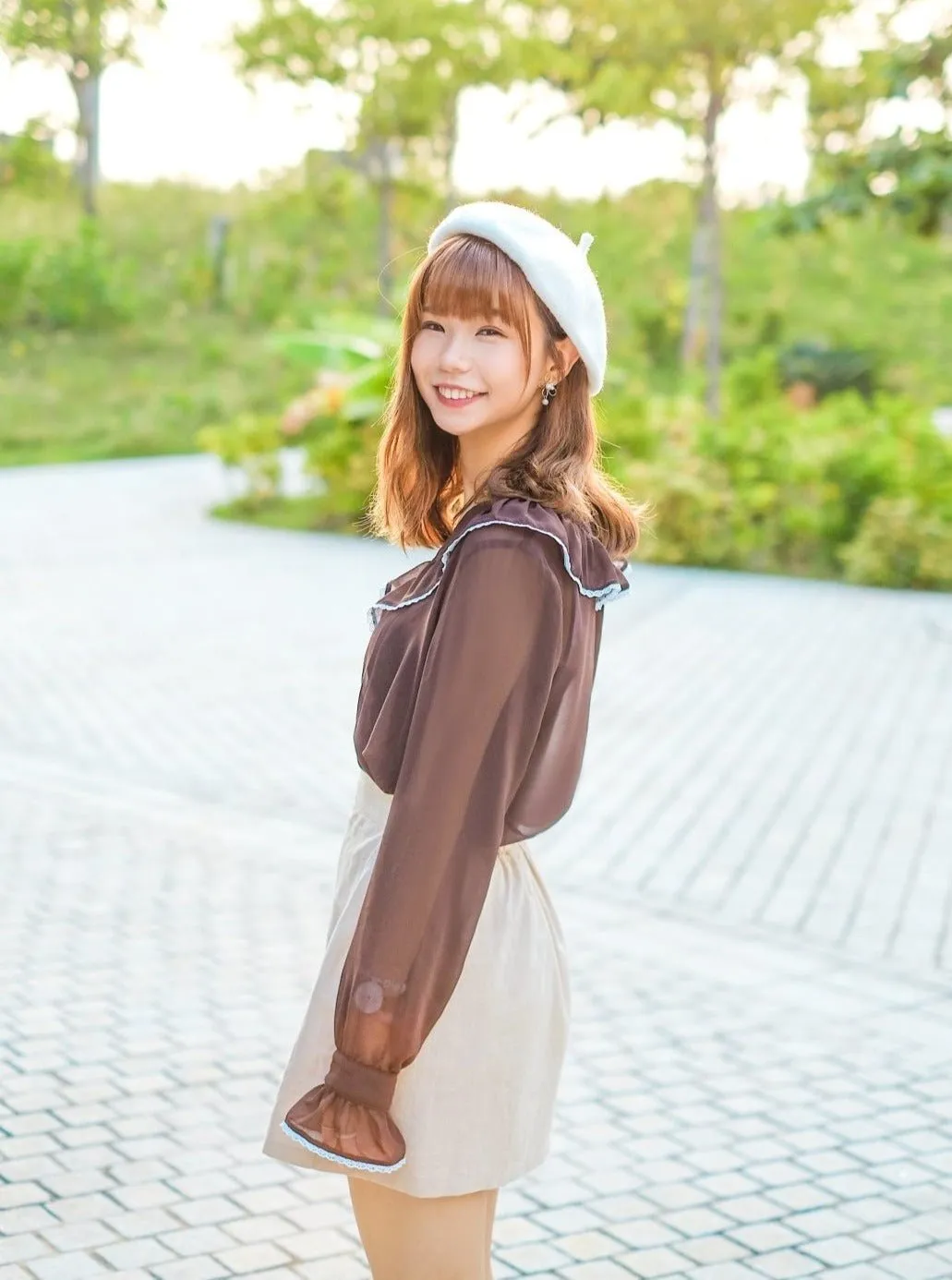 Ruffled Button-up Top*