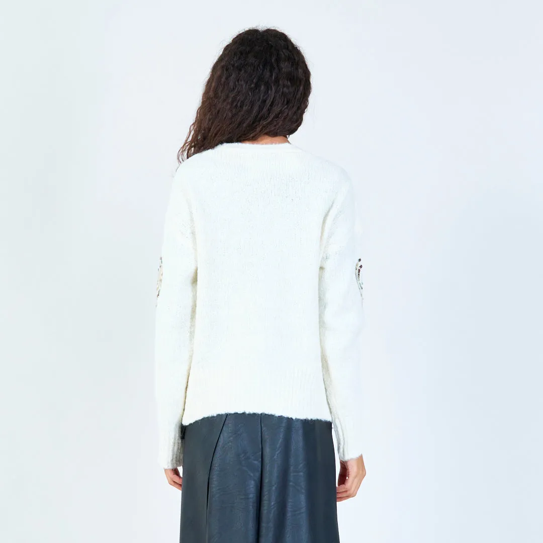 Sequin-embellished knit cardigan wholesale