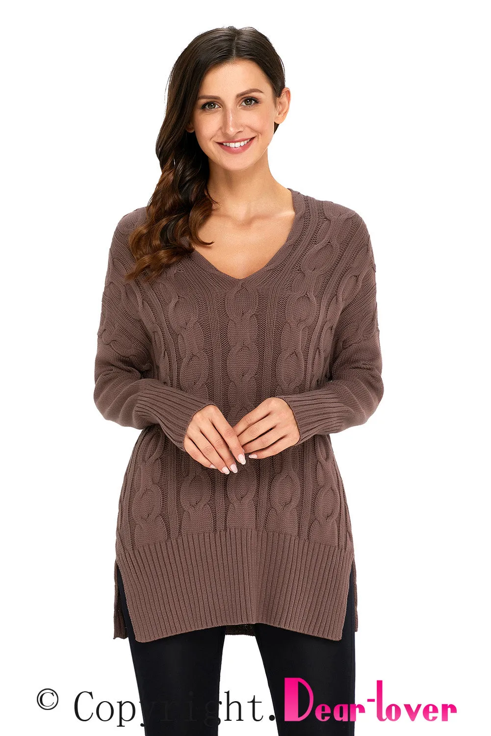 Sexy Mocha Oversized Cozy up Knit Sweater