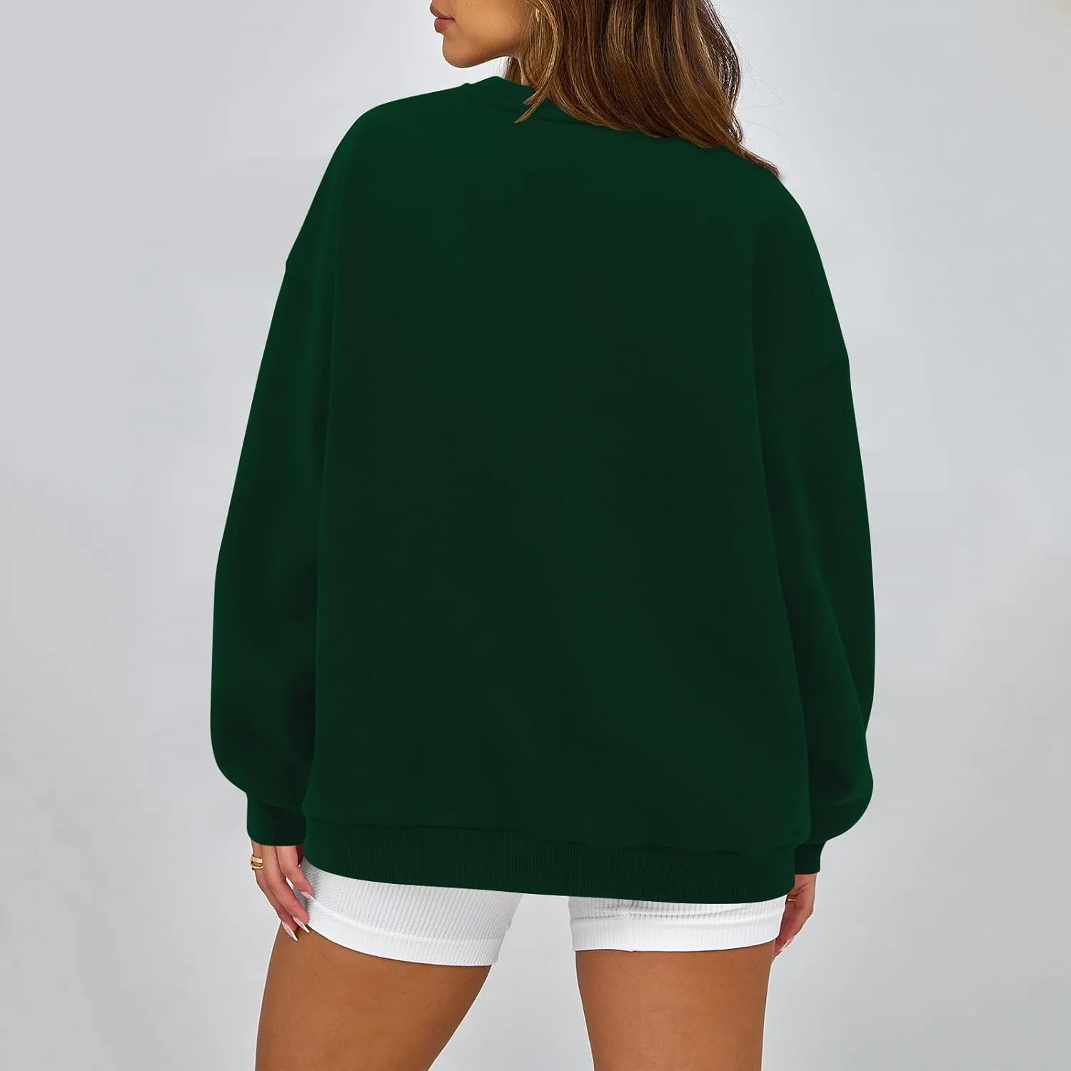 Sweatshirts For Women Oversized Crewneck Long Sleeve Hoodie Pullover Trendy Solid Fall Winter Clothes 2024