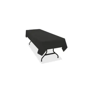 Tablemate Heavy-duty Plastic Table Covers - 108" Length x 54" Width - Plastic - Black - 6 / Pack