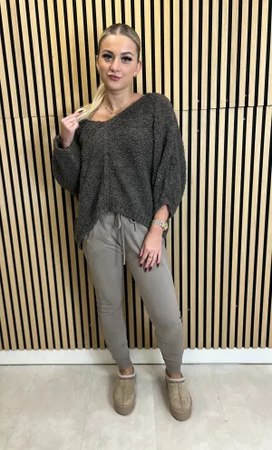 Taupe Cuffed Joggers.