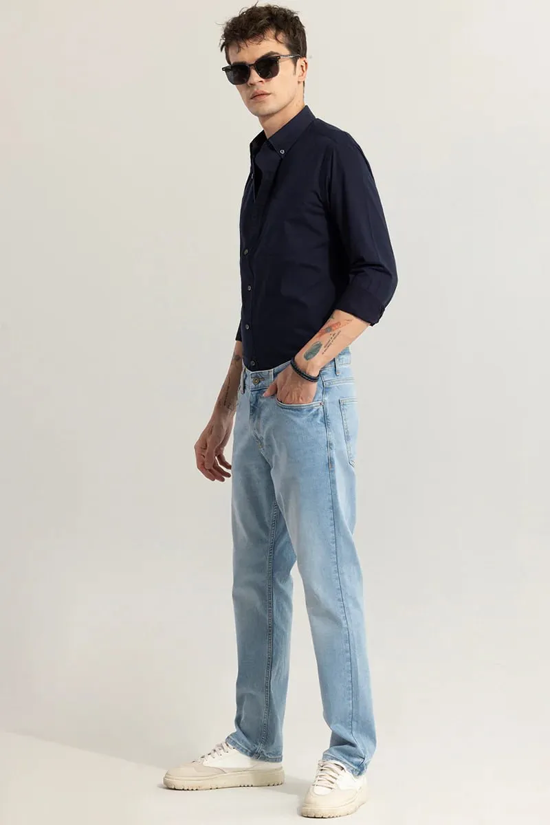 THIS SOLID BLUE SHIRT
