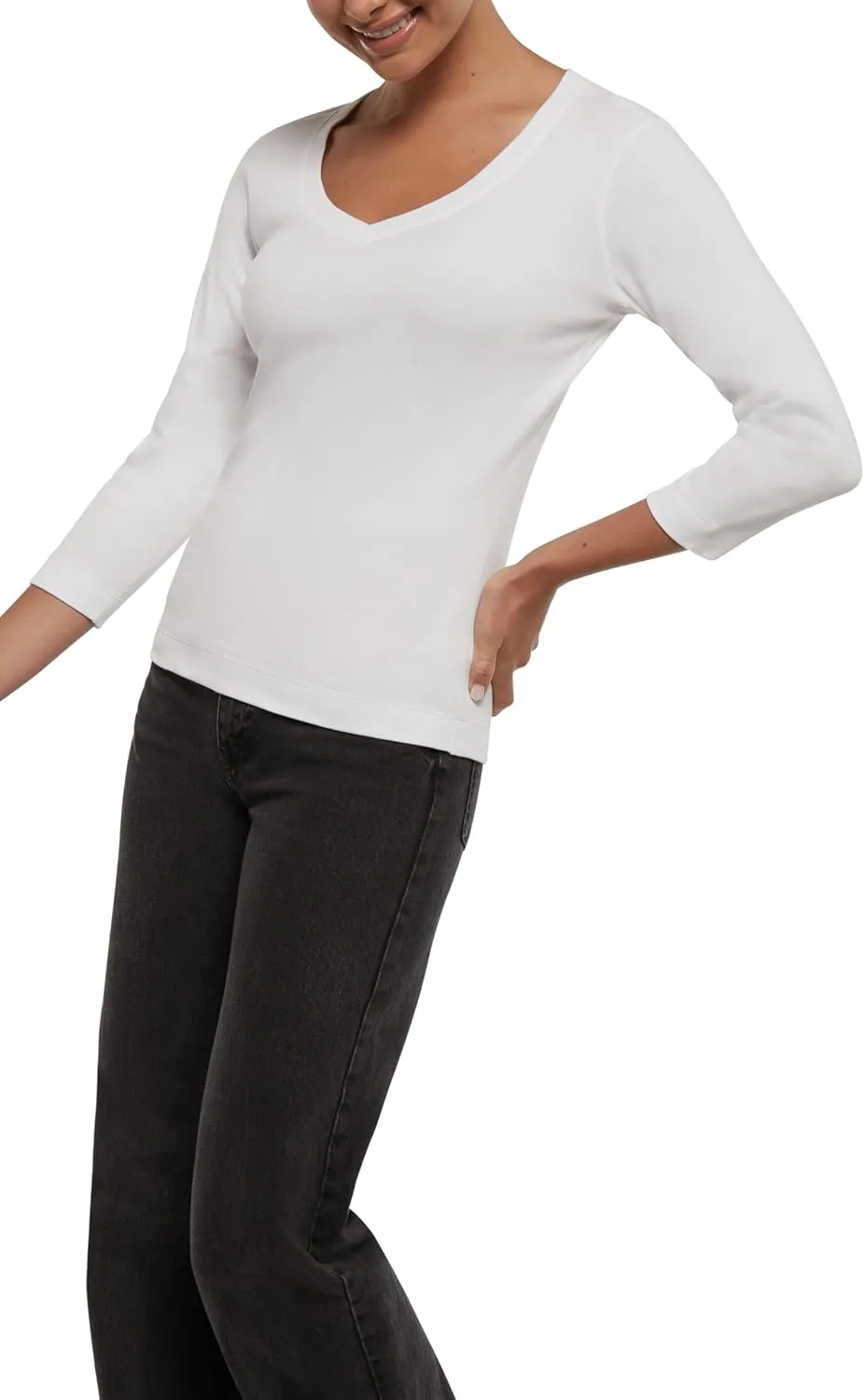 Three Dots Women's 3/4 Sleeve Top