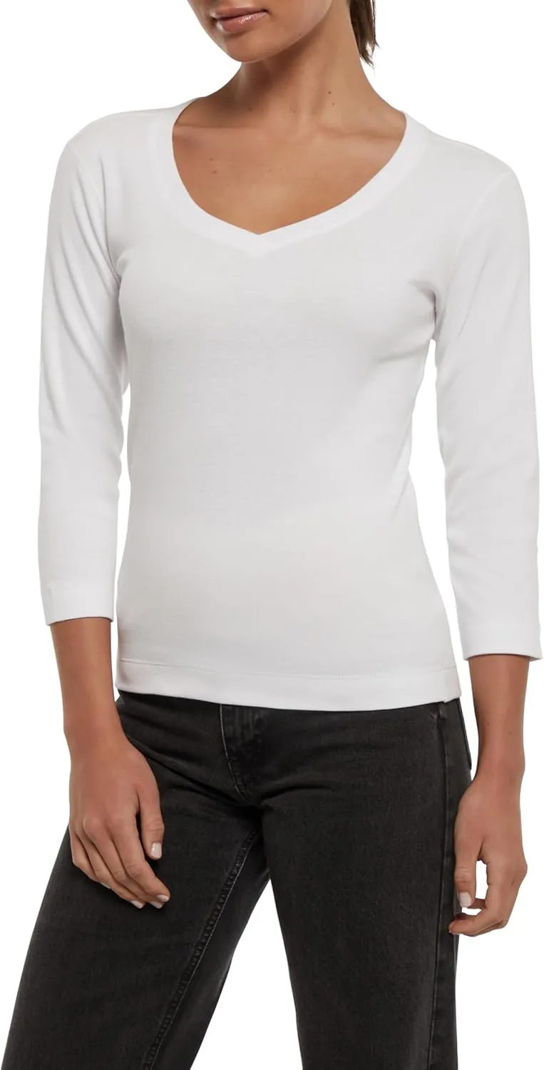 Three Dots Women's 3/4 Sleeve Top