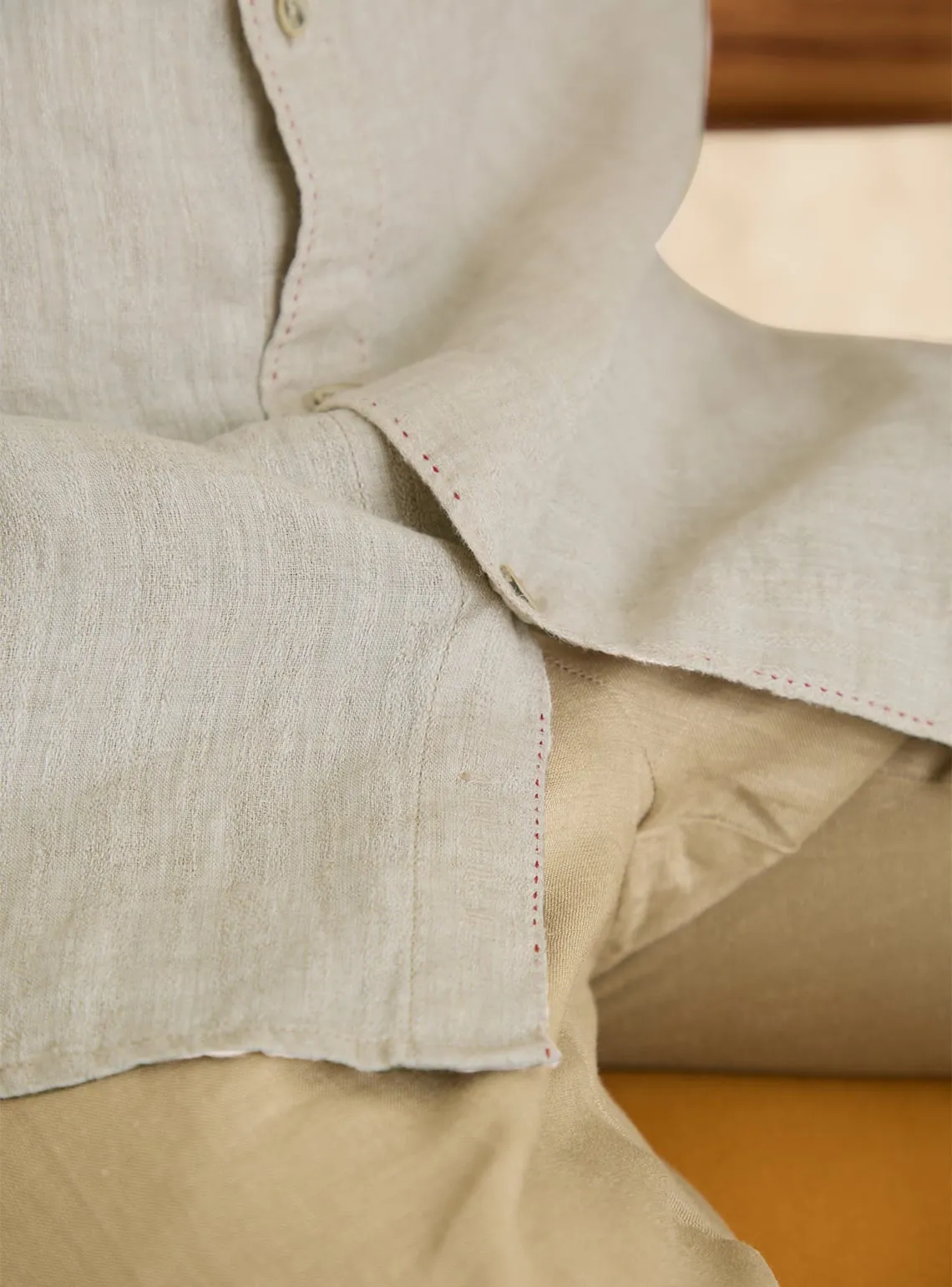 Walnut Cream Linen Shirt