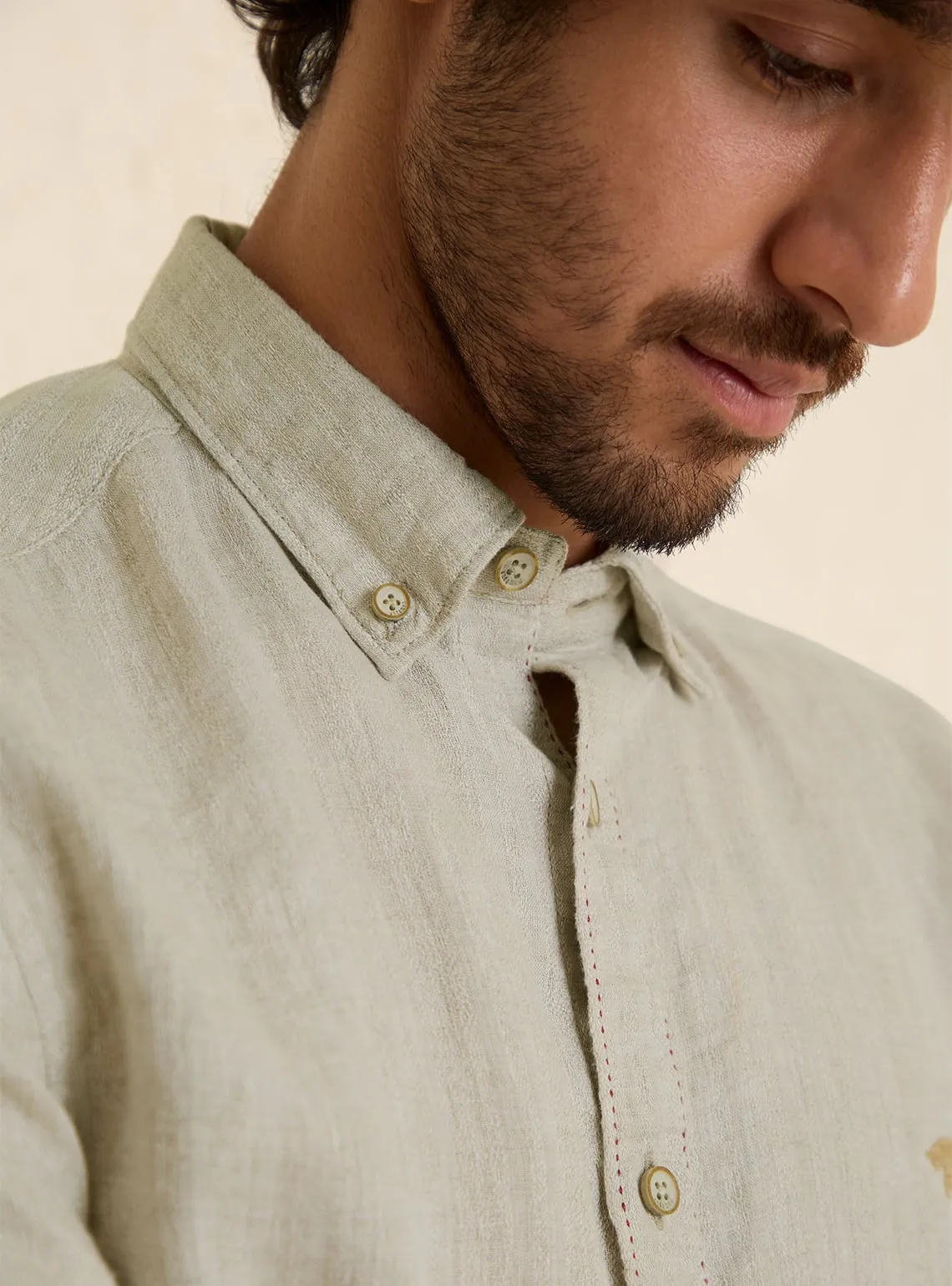Walnut Cream Linen Shirt