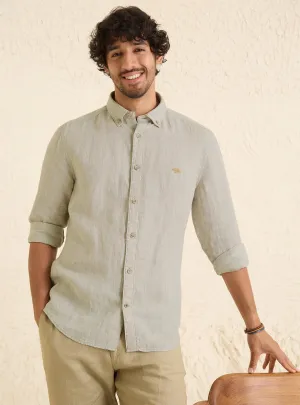 Walnut Cream Linen Shirt