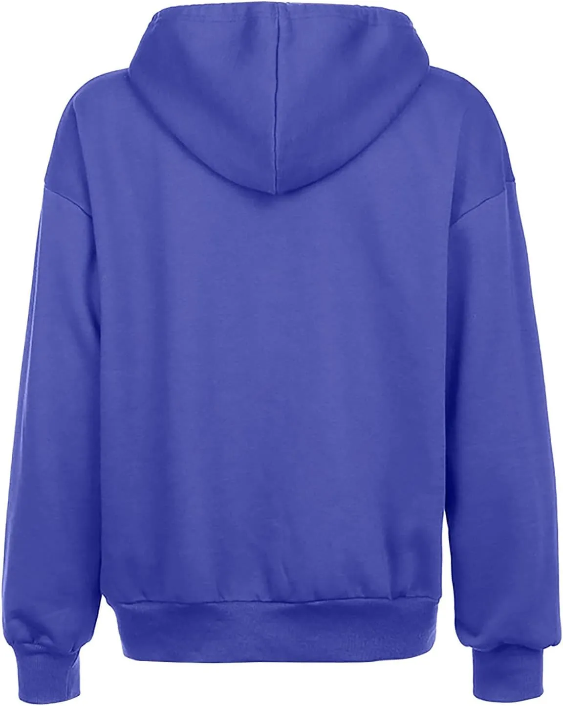 Women Full Zip Up Oversized Hoodie Solid Color Sweatshirt Long Sleeve Sweater Trendy Teen Girls Clothing 2024