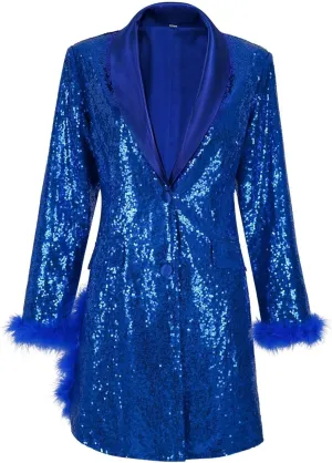 Womens 2024 Fashion Sexy Sequin Solid Blazers Deep V Neck Long Sleeve Pockets Cardigans Party Work Commuting Jackets