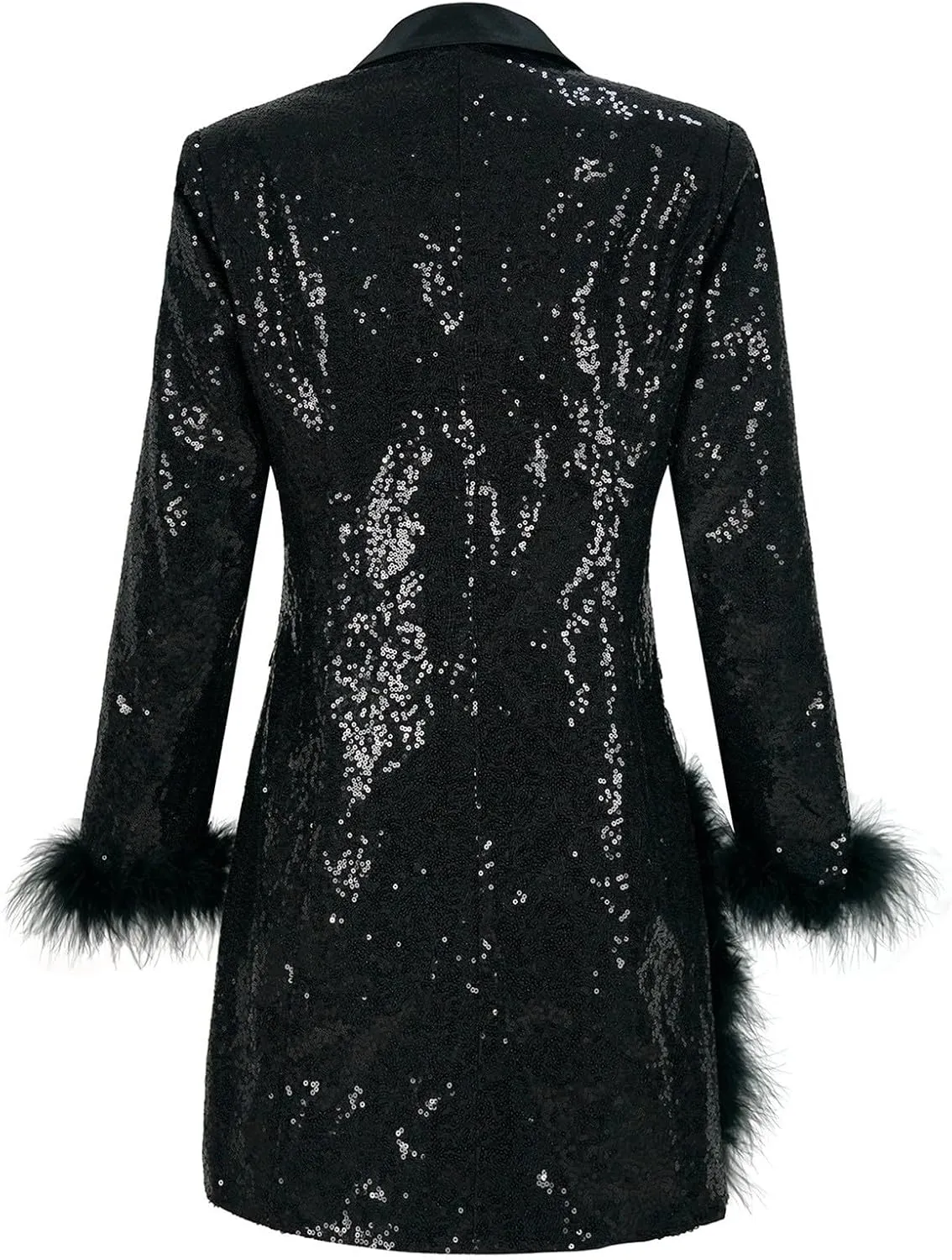 Womens 2024 Fashion Sexy Sequin Solid Blazers Deep V Neck Long Sleeve Pockets Cardigans Party Work Commuting Jackets