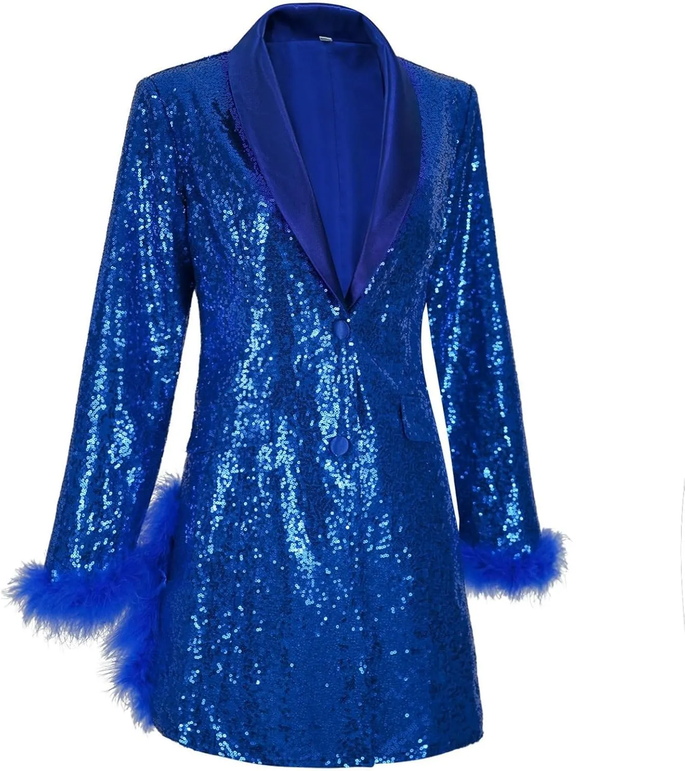 Womens 2024 Fashion Sexy Sequin Solid Blazers Deep V Neck Long Sleeve Pockets Cardigans Party Work Commuting Jackets