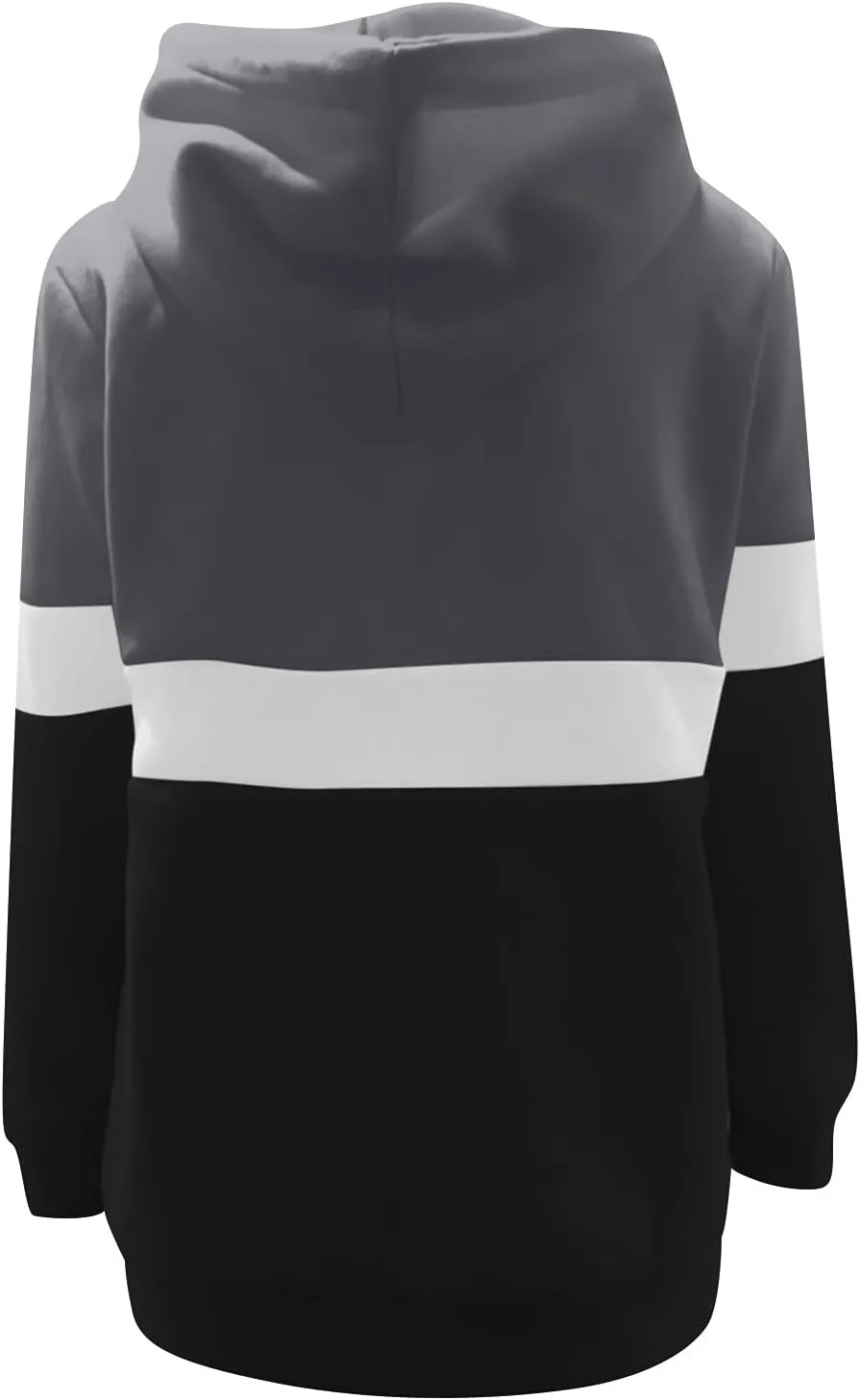Women's Turtleneck Hoodie Colorblock Long Sleeve Casual Sweatshirt Fashion Drawstring Workout Hooded Pullover
